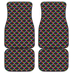 Black Mermaid Scales Pattern Print Front and Back Car Floor Mats