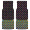 Black Mermaid Scales Pattern Print Front and Back Car Floor Mats