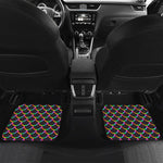 Black Mermaid Scales Pattern Print Front and Back Car Floor Mats