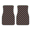 Black Mermaid Scales Pattern Print Front Car Floor Mats