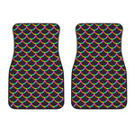 Black Mermaid Scales Pattern Print Front Car Floor Mats