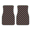 Black Mermaid Scales Pattern Print Front Car Floor Mats