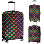 Black Mermaid Scales Pattern Print Luggage Cover GearFrost