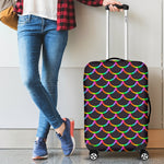 Black Mermaid Scales Pattern Print Luggage Cover GearFrost