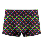 Black Mermaid Scales Pattern Print Men's Boxer Briefs