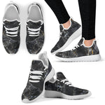 Black Mermaid Scales Pattern Print Mesh Knit Shoes GearFrost