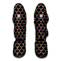 Black Mermaid Scales Pattern Print Muay Thai Shin Guards