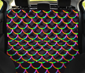 Black Mermaid Scales Pattern Print Pet Car Back Seat Cover