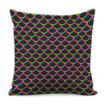 Black Mermaid Scales Pattern Print Pillow Cover