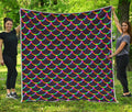 Black Mermaid Scales Pattern Print Quilt