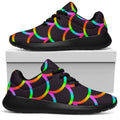 Black Mermaid Scales Pattern Print Walking Shoes