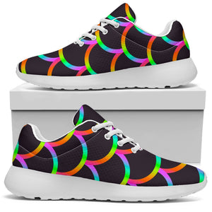 Black Mermaid Scales Pattern Print Sport Shoes GearFrost