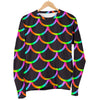 Black Mermaid Scales Pattern Print Women's Crewneck Sweatshirt GearFrost