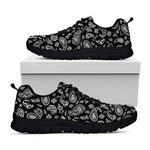 Black Paisley Bandana Pattern Print Black Sneakers