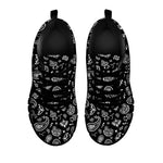 Black Paisley Bandana Pattern Print Black Sneakers