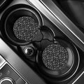 Black Paisley Bandana Pattern Print Car Coasters