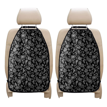 Black Paisley Bandana Pattern Print Car Seat Organizers