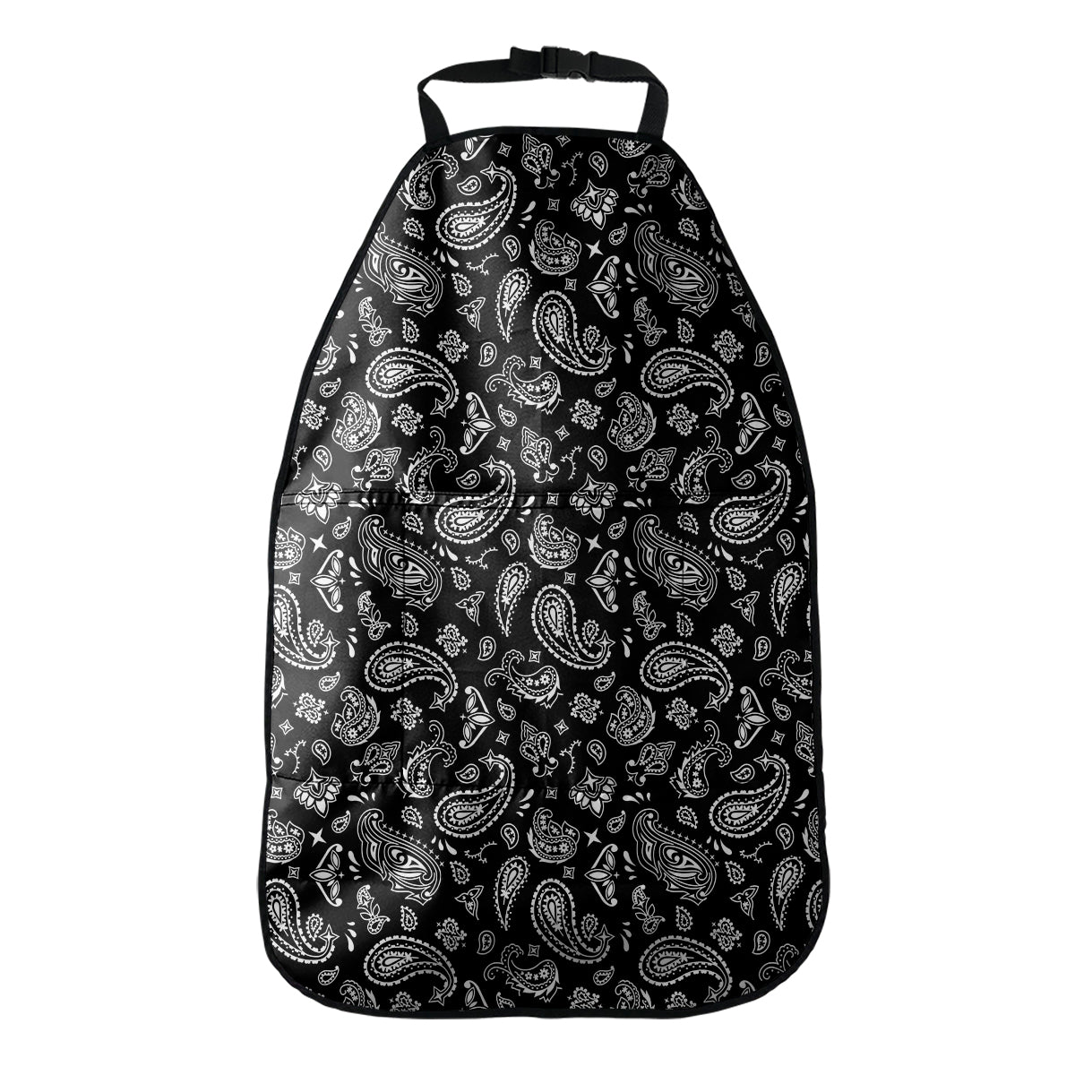 Black Paisley Bandana Pattern Print Car Seat Organizers