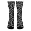 Black Paisley Bandana Pattern Print Crew Socks