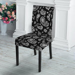 Black Paisley Bandana Pattern Print Dining Chair Slipcover