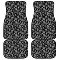 Black Paisley Bandana Pattern Print Front and Back Car Floor Mats