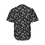 Black Paisley Bandana Pattern Print Men's Baseball Jersey