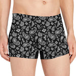 Black Paisley Bandana Pattern Print Men's Boxer Briefs