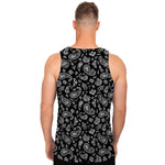 Black Paisley Bandana Pattern Print Men's Tank Top