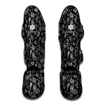 Black Paisley Bandana Pattern Print Muay Thai Shin Guard