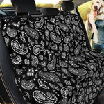 Black Paisley Bandana Pattern Print Pet Car Back Seat Cover