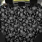 Black Paisley Bandana Pattern Print Pet Car Back Seat Cover