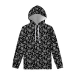 Black Paisley Bandana Pattern Print Pullover Hoodie