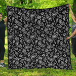 Black Paisley Bandana Pattern Print Quilt