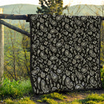 Black Paisley Bandana Pattern Print Quilt