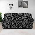 Black Paisley Bandana Pattern Print Sofa Cover