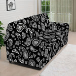 Black Paisley Bandana Pattern Print Sofa Cover