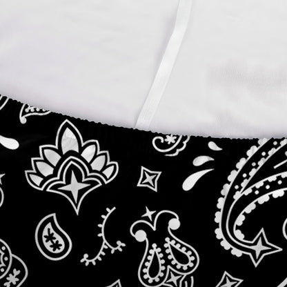 Black Paisley Bandana Pattern Print Sofa Cover