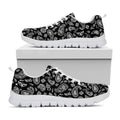 Black Paisley Bandana Pattern Print White Running Shoes
