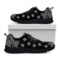 Black Paisley Bandana Print Black Running Shoes