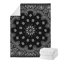 Black Paisley Bandana Print Blanket