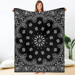 Black Paisley Bandana Print Blanket