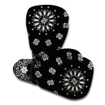 Black Paisley Bandana Print Boxing Gloves