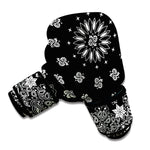 Black Paisley Bandana Print Boxing Gloves