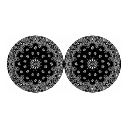 Black Paisley Bandana Print Car Coasters