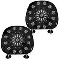 Black Paisley Bandana Print Car Headrest Covers