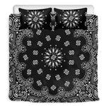 Black Paisley Bandana Print Duvet Cover Bedding Set
