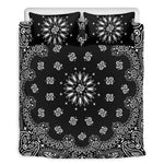 Black Paisley Bandana Print Duvet Cover Bedding Set