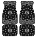 Black Paisley Bandana Print Front and Back Car Floor Mats