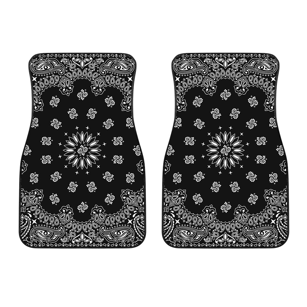 Black Paisley Bandana Print Front Car Floor Mats