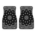 Black Paisley Bandana Print Front Car Floor Mats